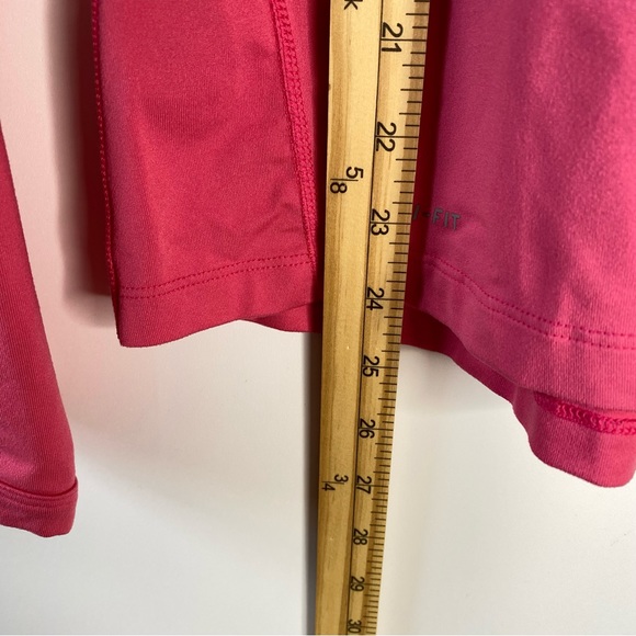 Nike Element Womens 1/4 Zip Pullover Sz S Pink Dri-Fit Mock Collar Thumb Holes - Picture 8 of 9